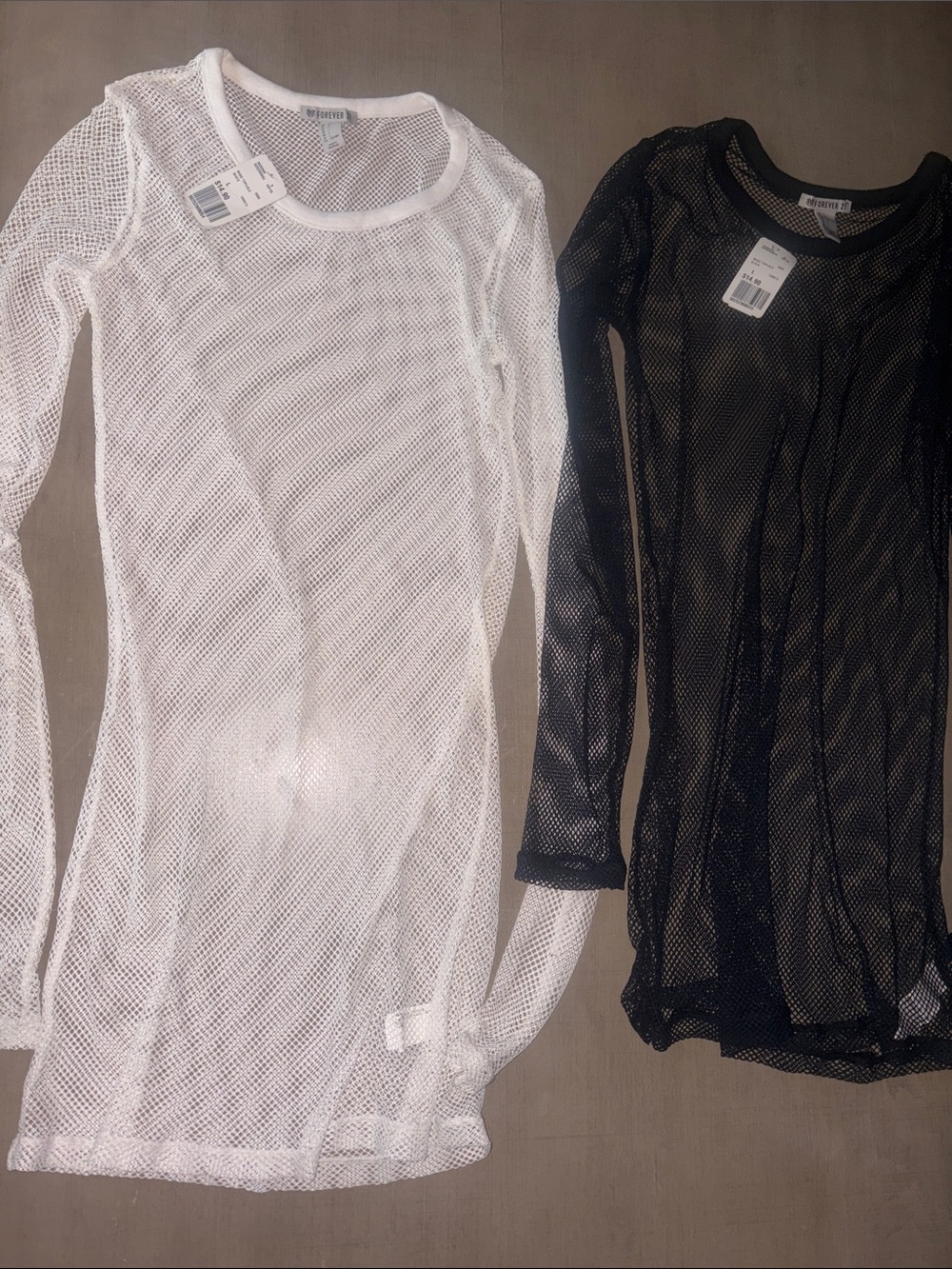 Forever 21 White Mesh Crop Top